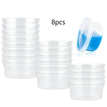 8 шт ультра-светильник PP Пластик коробка Пластик вынос соусница прозрачным контейнерам Еда пустая белая коробка с откидной кухонные крышки Органайзер