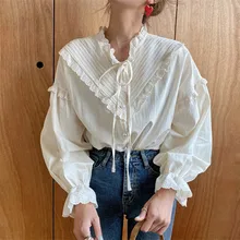 Aliexpress - 2020 New Arrival Hollow Out Vintage Elegant Tops Women Shirt Solid Long Sleeve Korean Style Loose Blouses Blusas