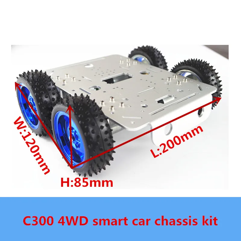 DIY C300 Smart Tank Car Chassis Kit 4WD Metal Robot Platform 85mm Rubber Wheel With 9V Encoder Motor Unassembled Education DIY C300 Smart Tank Car Chassis Kit 4WD Metal Robot Platform 85mm Rubber Wheel With 9V Encoder Motor Unassembled Education
