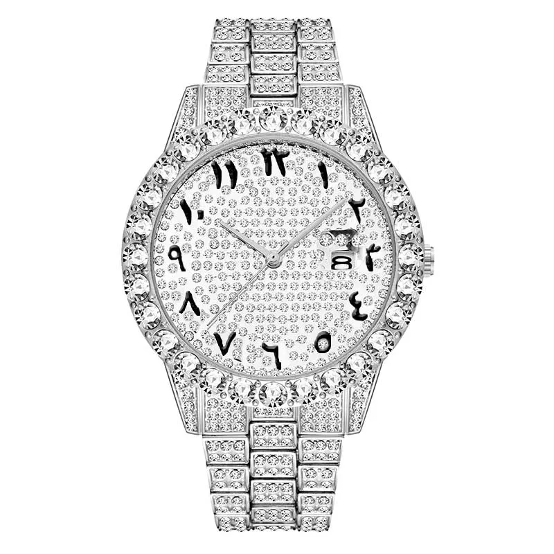 MissFox дропшиппинг арабские цифры алмазные часы мужские розовое золото Роскошные брендовые часы 3Atm Япония Movt FF уникальные мужские наручные часы - Цвет: 2643A-5
