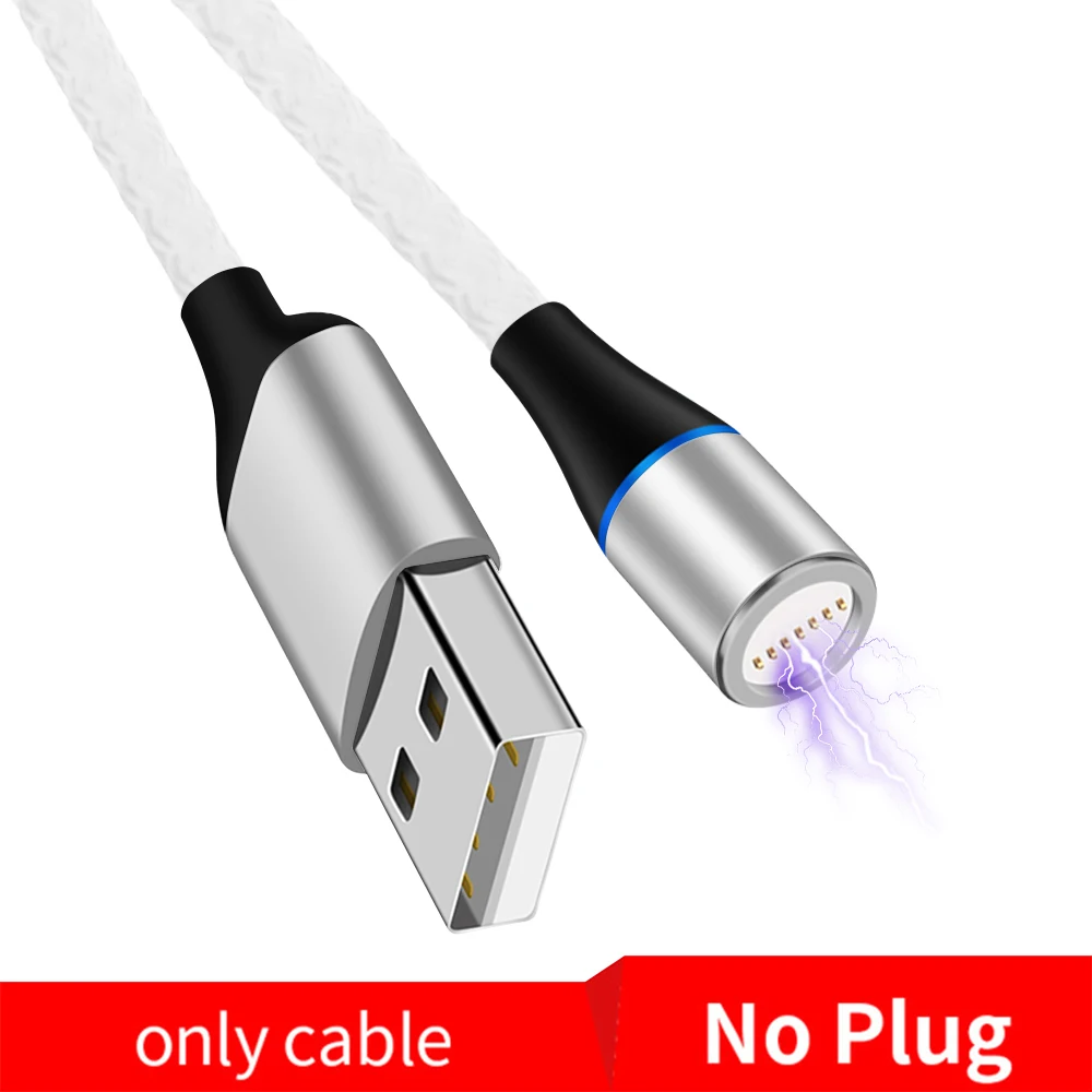 Магнитный Micro USB кабель для быстрой зарядки samsung Galaxy кабель для передачи данных Магнитный светодиодный кабель для зарядки usb type C 3A кабель для мобильного телефона - Цвет: 01