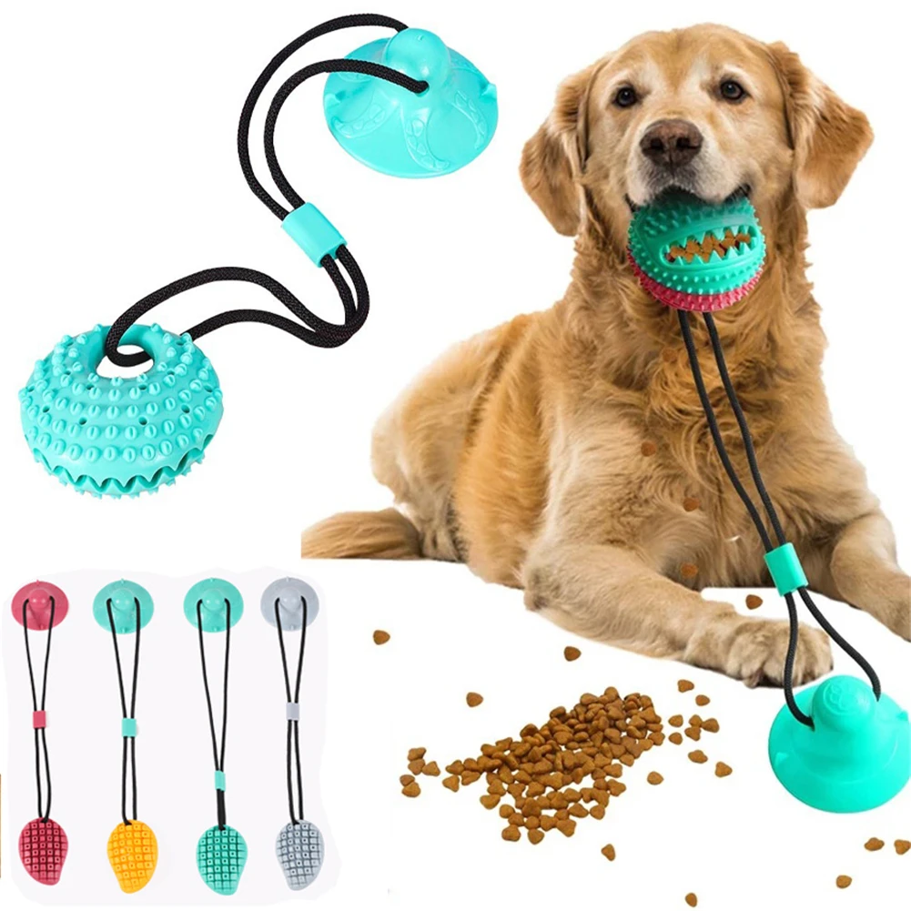 

Dog Toys Pet Puppy Interactive Suction Cup Push TPR Ball Toys Molar Bite Toy Elastic Ropes Dog Tooth Cleaning Chewing Supplies