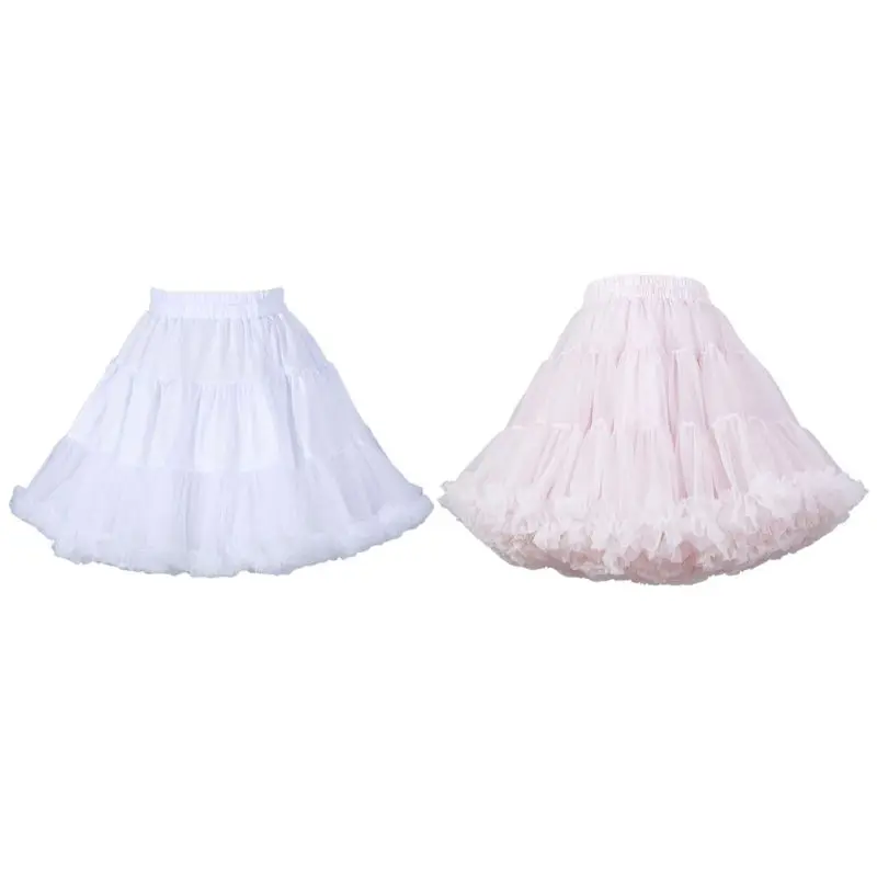 Пышная плиссированная юбка в стиле Лолиты для женщин и девочек; вечерние балетные юбки из тюля с оборками; AXYD