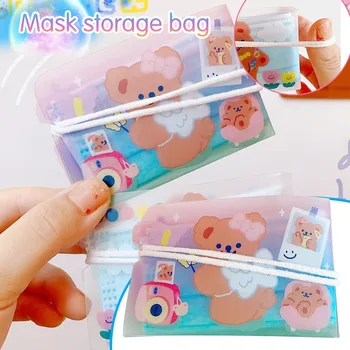 

Foldable Mask Storage Clip Plastic Portable Storage Bag Cute Mask Maskeeper Organizer Container Case Mask Keeper