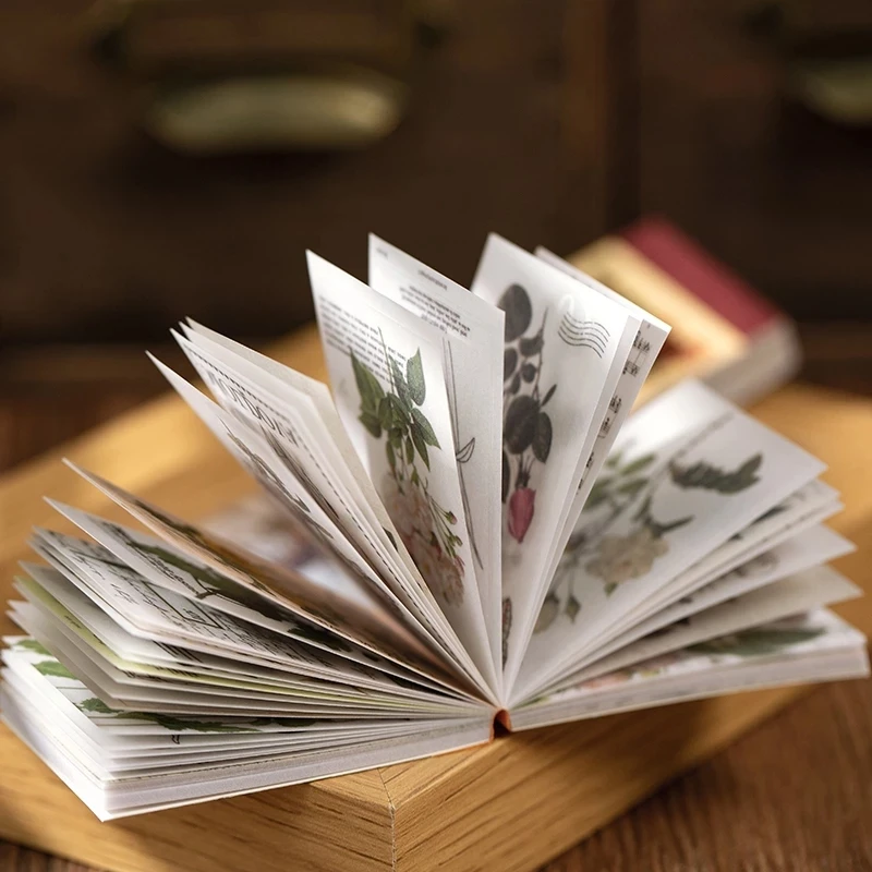 

100pcs/pack Retro Foil Gold Plant Deco Memo pads Paper Child Gift Scrapbooking Kawaii Decorative Stationery Memo pads