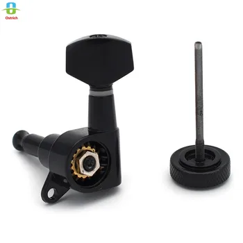 

Ostrich Guitar String Peg Locking Tuners Tuning Pegs Machine Heads 6R Black with Lock Machine Heads 3L3R Chrome Locking Tuning