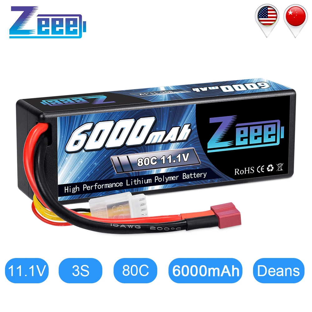 Zeee 11 1 В 6000 мАч 3S 80C Lipo аккумулятор с разъемом Deans RC зарядное устройство для