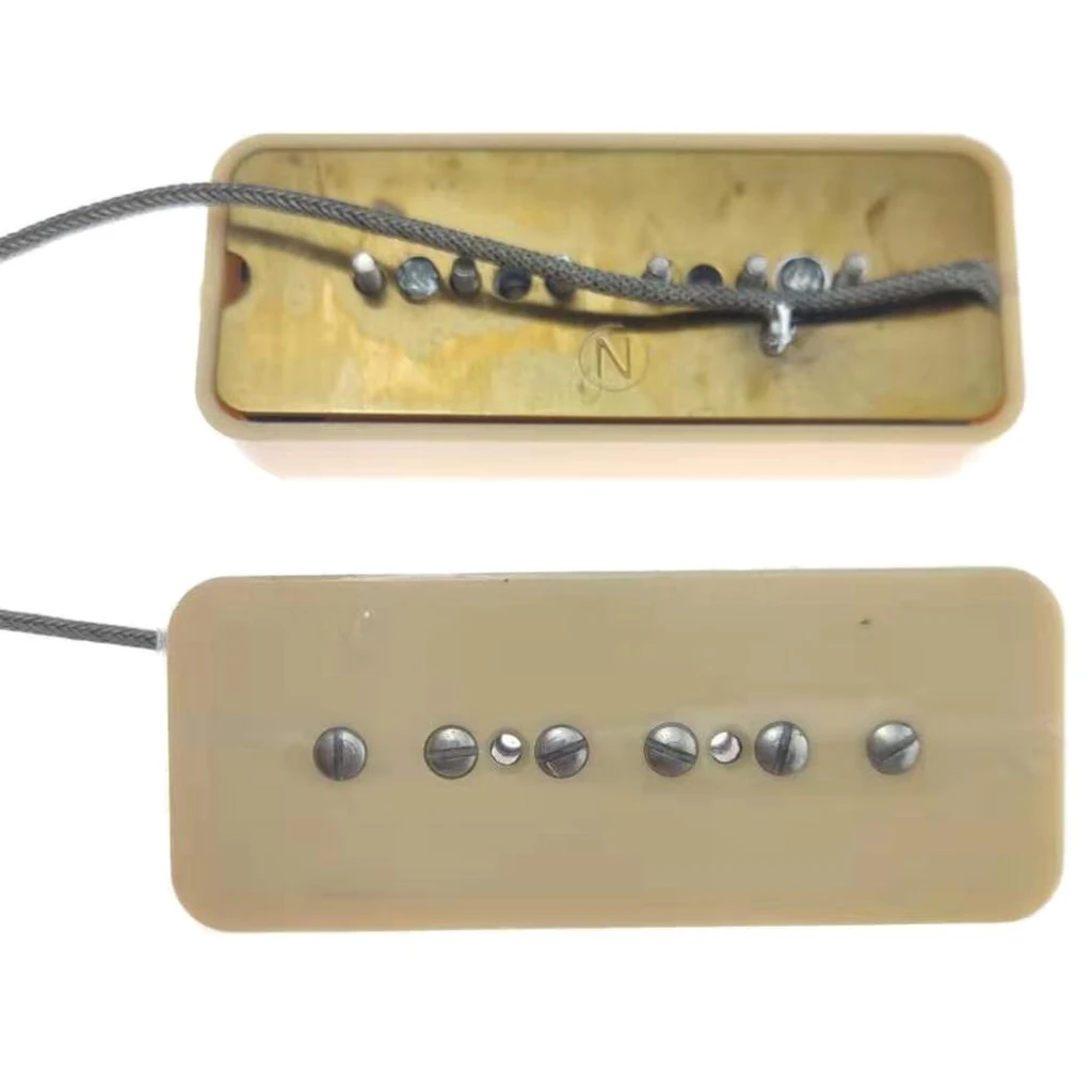 1 Set P90 Soapbar Single Coil Pickup Bridge Neck for 6 Strings Electric Guitar Replacements