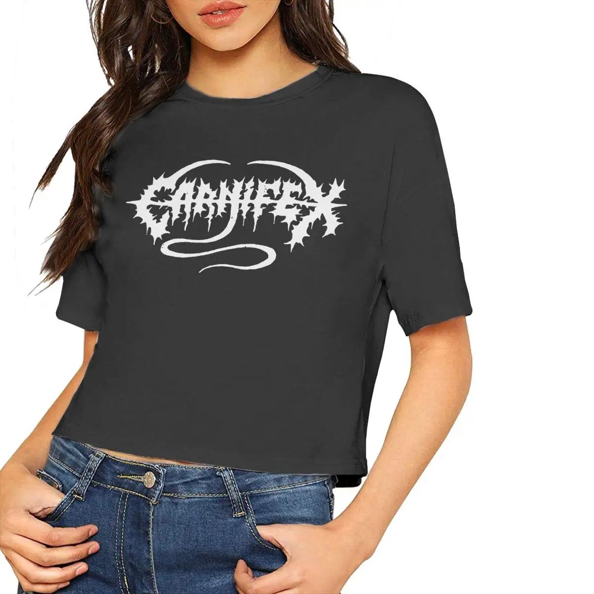 FGHFG Carnifex футболка для женщин сексуальный укороченный Топ Блузка росы пупка