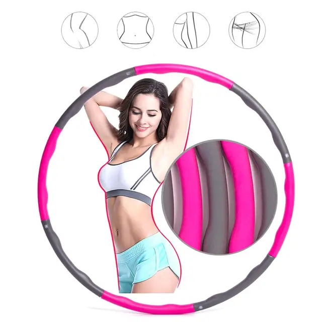 US $12.14 8 Section Fitness Sport Hoop Body Building Thin Waist Fitness Circle Equipment Removable Foam Hoop 