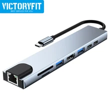 

USB C HUB Support 4K HDMI-compatible, TF SD Card Reader, USB3.0 High Speed Transmission, 87W PD, Multiple Ports Laptop Adapter