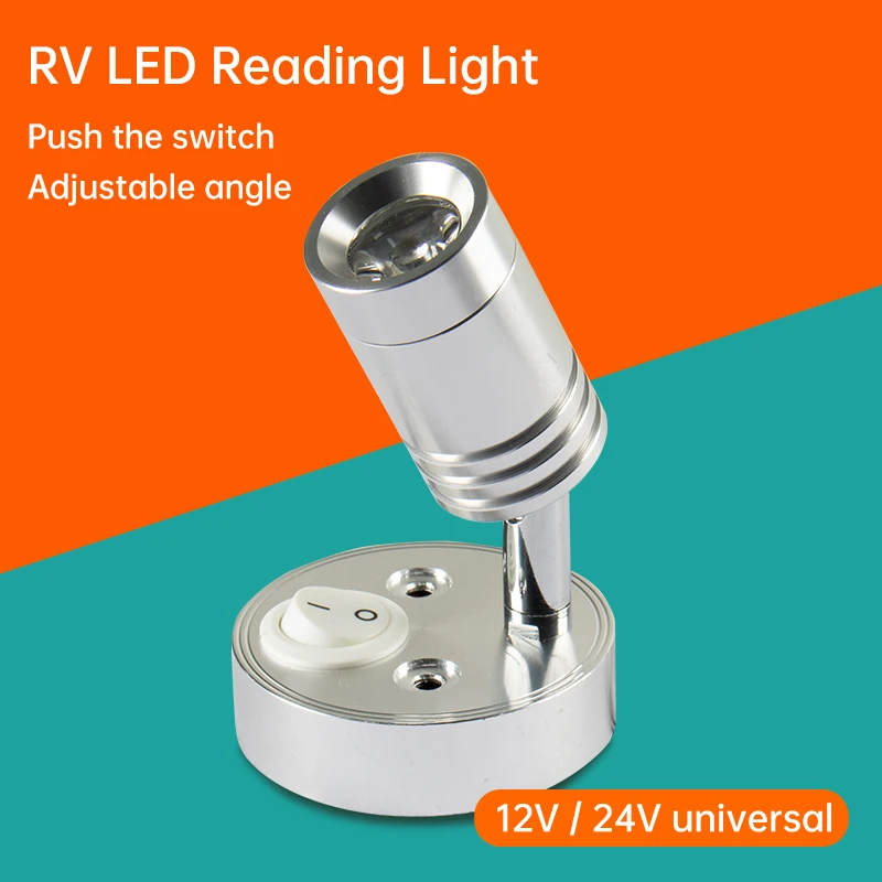 RV LED Reading Light Lamp Station Wagon Reading 12v24v Universal On-board Bedside Wall Lamp With Touch Switch 60818200dg 150w projector lamp driver board