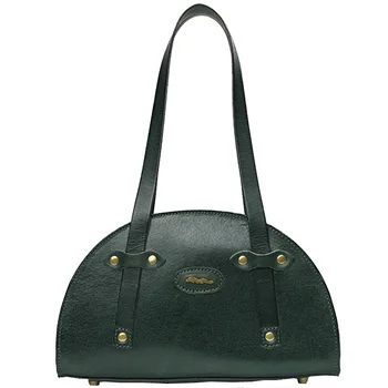 

Semicircle Designer Cowskin Female Single Shoulder Bag Genuine Tanned Leather Women Yellow Purse Vintage Lady Top-handle Handbag