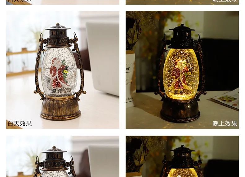 WDL-1736 Oval Lantern Christmas Tree Decoration Christmas Ornament Christmas Decorations LED Night Light