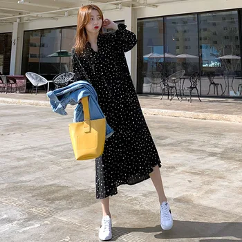 

SuperAen Europe Fashion Women Dress New 2020 Spring and Summer Chiffon Dress Female Printed Long-Sleeve Women Clothing