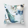 Car sofa cushion pillow pillowcase square pillow pillowcase blue flower printing decoration home seat pillowcase 3