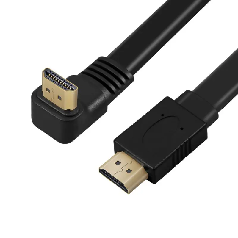 0,3 м HDMI к HDMI кабель 90/270 градусов Плоский 4K X 2K шнур для PS4 компьютерный монитор адаптер для проектора кабель