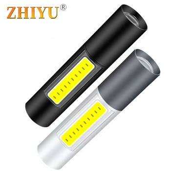 

Min LED Flashlight XPE COB Portable USB Rechargeable Light 3 Modes Zoom Waterproof Cool Lantern Camping Cycling Walking Lamps