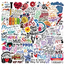 

10/30/50PCS New product Music doodle Stickers Cute Travel Skateboard Suitcase Guitar Luggage Laptop Funny Sticker Decals