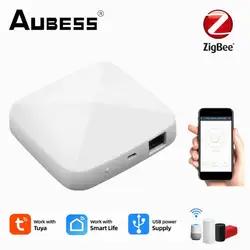 Aubess Smart Single Mode Gateway Zigbee Wifi Bluetooth-compatible Mesh Hub Work With Tuya App Voice Control By Alexa Google Home