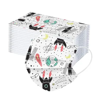 

50/100pc Children's Fashion Starry Sky Printing Disposable Mask Outdoor Dustproof Windproof Breathable Comfortable Mask