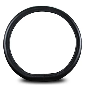 

CHIZIYO Universal Leather Cover D-type Car Steering Wheel Cover Genuine Leather Auto Steering Wheel Cover Cap Anti-slip 38cm