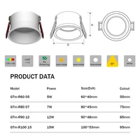 [DBF]No Flickering Deep Glare LED COB Recessed Downlight 4