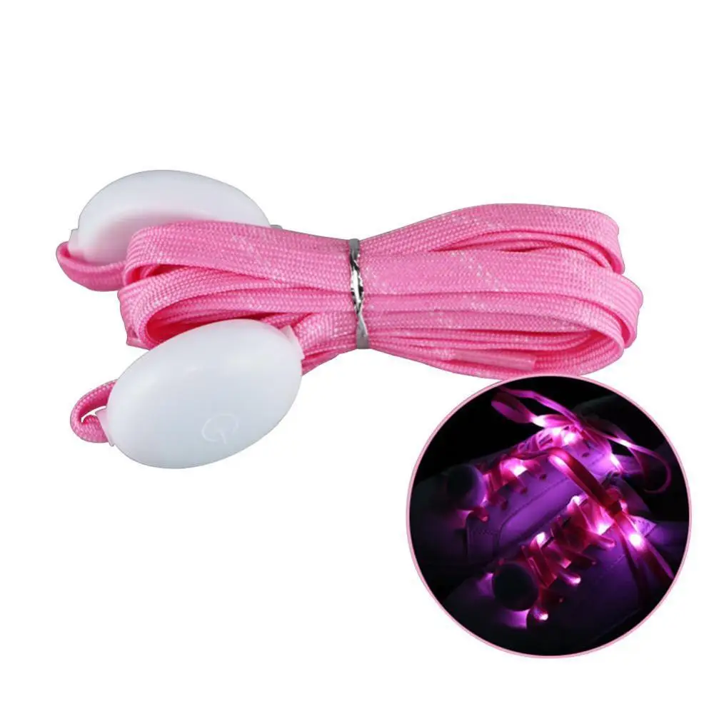 pink shoelace 1 пара 120 см светодиодный шнурки крутые светящиеся шнурки для обуви диско вечерние светильник светящийся нейлоновый ремешок - Цвет: pink shoelace