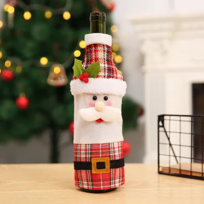Рождественские украшения для дома Санта Клаус крышка бутылки вина снеговик чулок держатели для подарков Рождество Navidad декор год - Цвет: Xmas cover 22