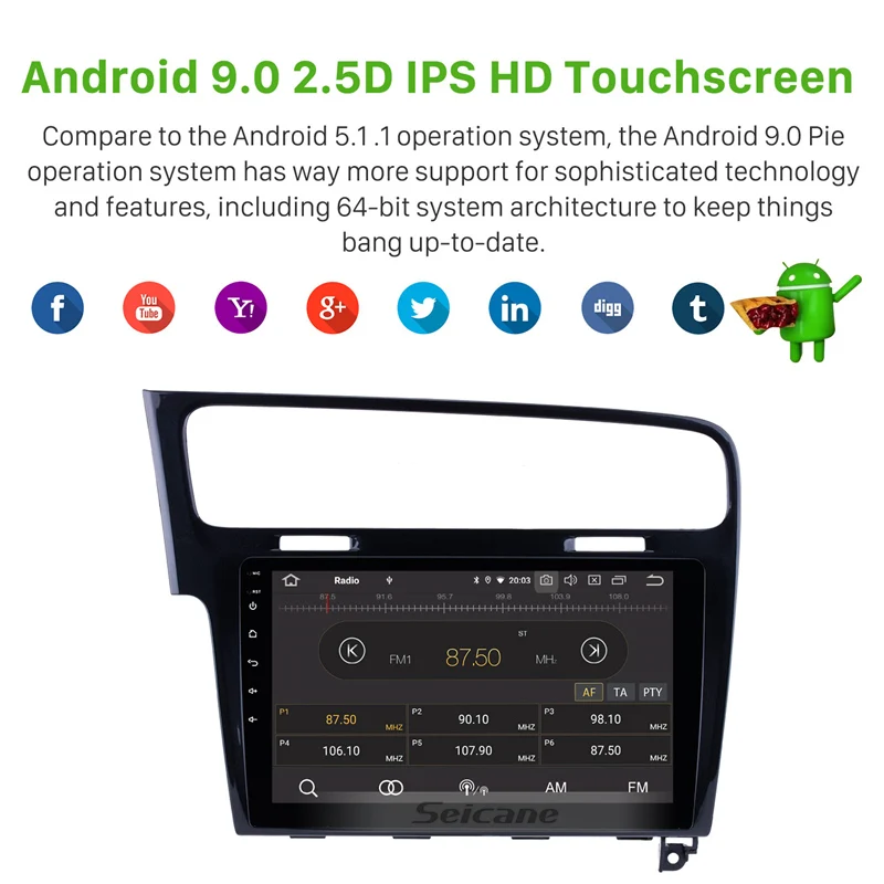 Discount Seicane 10.1 Inch OEM Android 9.0 Car Radio GPS Navi Multimedia For 2013 2014 2015 VW Volkswagen GOLF 7 WiFi BT Music SWC 1 Discount Seicane 10.1 Inch OEM Android 9.0 Car Radio GPS Navi Multimedia For 2013 2014 2015 VW Volkswagen GOLF 7 WiFi BT Music SWC 1