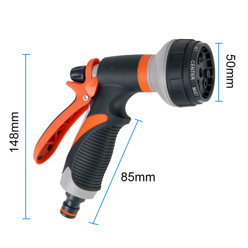 Garden sprinkler Lawn Spray Watering 8 Spray Modes Garden Tools Garden Washing Car High Pressure Water Tool Adjustable Hose Sprinkle Nozzle