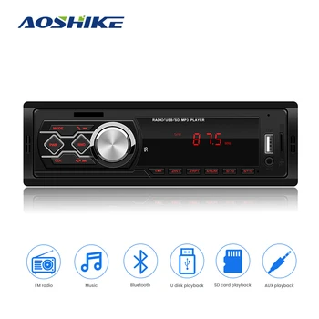 

AOSHIKE 1DIN In-Dash Car Radios Stereo Remote Control Bluetooth Audio Stereo 12V Car Mp3 Player USB/SD Car Multimedia Player EQ