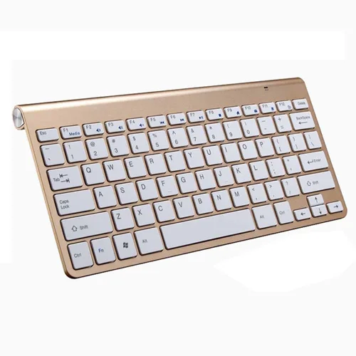 Портативная беспроводная клавиатура для ноутбука Mac, ноутбука, ТВ коробка 2,4 г, миниатюрная клавиатура с тачпадом, набор офисных принадлежностей для IOS Android Win 7 10 - Цвет: Golden Keyboard