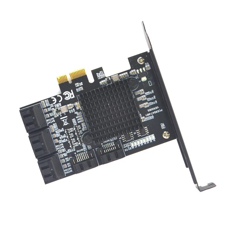 Carte PCIe 3.0 8 Ports SATA III - ASM1068 - Low/High Profile - Neuve
