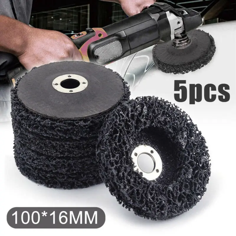 3.94 x 0.47 ANGGREK 5Pcs Abrasive Wheel Grinder Strip Disc for Angle Grinders Poly Strip Wheel Disc Paint Rust Removal Rotating Palm Sander Replacement Disc at Any Angle 