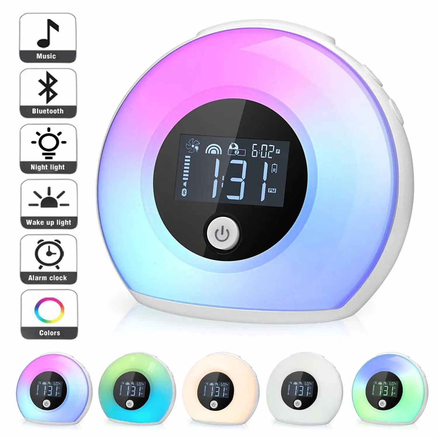 

Light Bluetooth Speakers Lamp, Dimmable Warm Light & Colorful Light Beside Lamp Music Player For Kids, Party, Bedroom, Camping