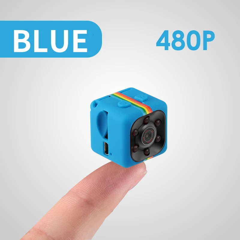 Blue 480P Мини-видеокамера Espion SQ11, маленькая камера gizli Micro Bike DV ночного видения, камера видеонаблюдения SQ 11, поддержка скрытой sd-карты - Цвет: Blue 480P