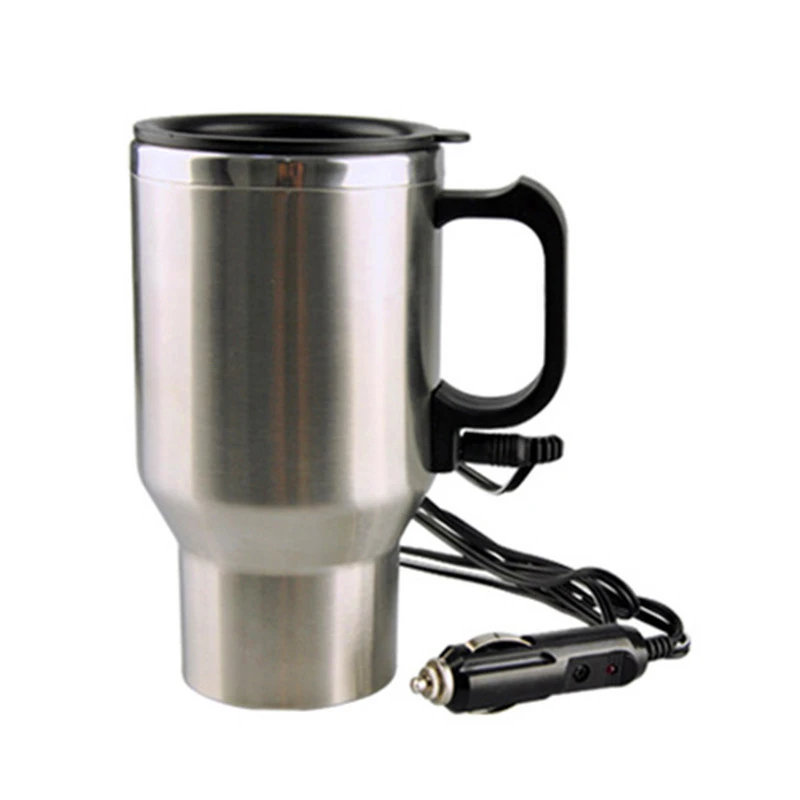 500ml Auto Car Heating Cup Kettle Boiling Stainless Steel Electric Thermos Water Heater With