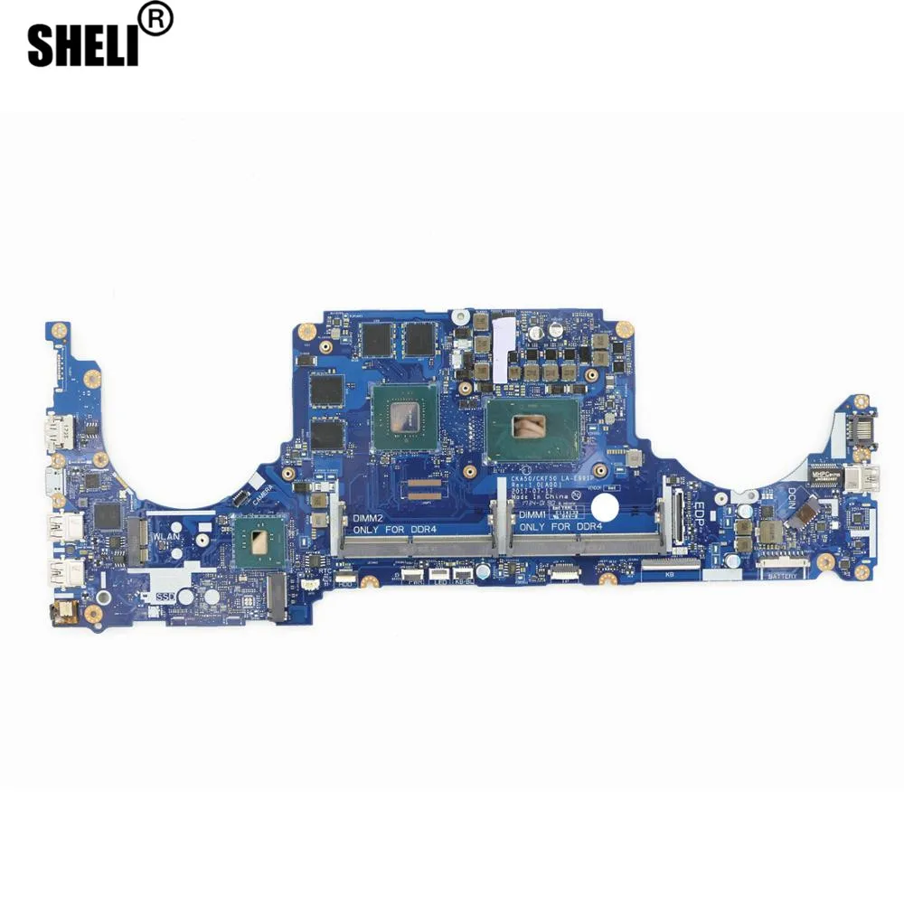 C5NXN 0C5NXN Genuine DDR4 Laptop Motherboard CKA50 / CKF50 LA-E991P w/ i7-7700HQ + GTX 1050 Ti 4G for Dell Inspiron 7577 | Компьютеры и