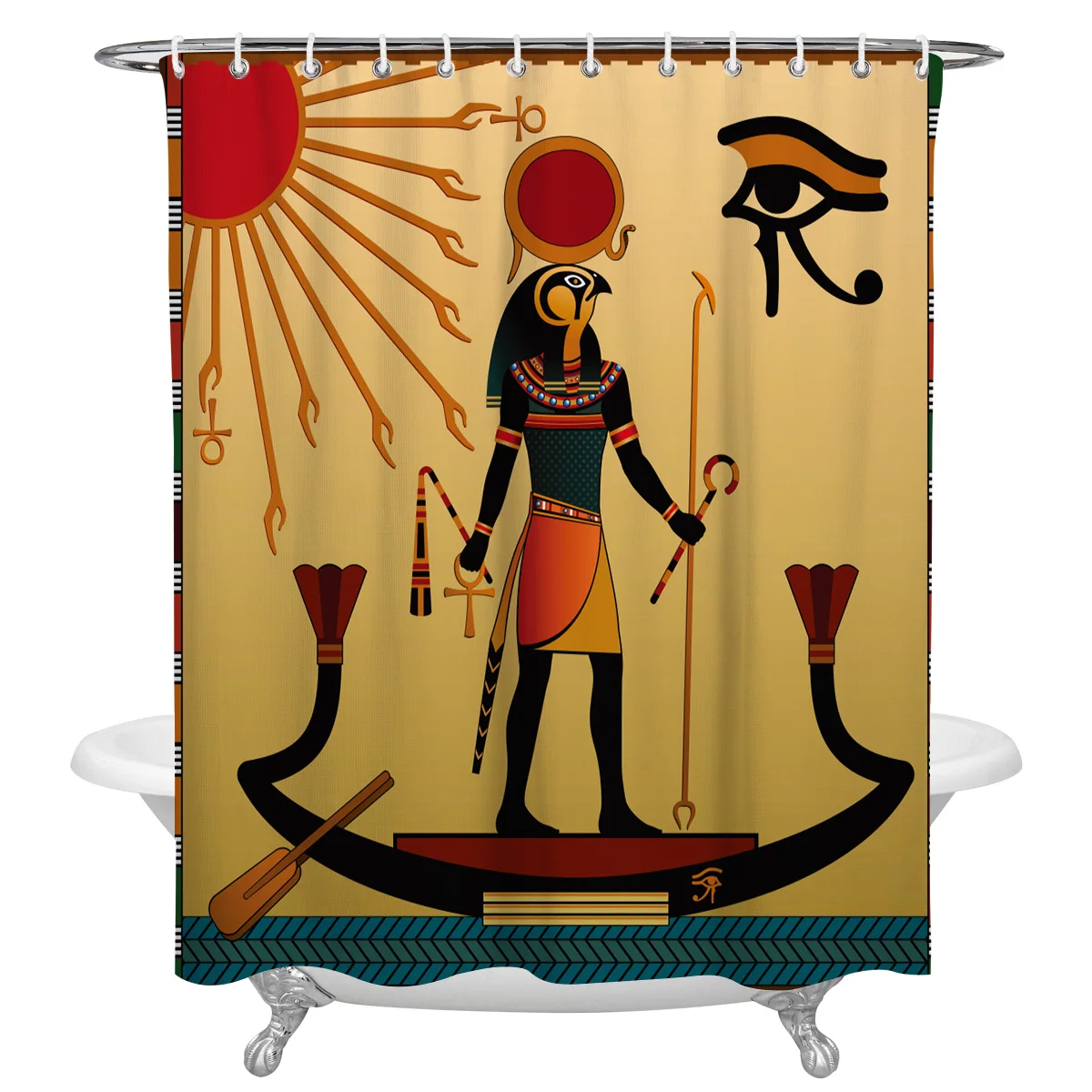 Ancient Egypt Egyptian Symbol Shower Curtain Decorative Waterproof