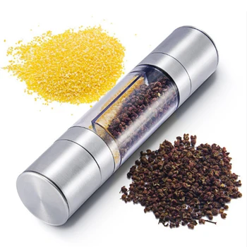 

Pepper Grinder 2 in 1 Stainless Steel Manual Salt Pepper Mill Grinder for Cookin