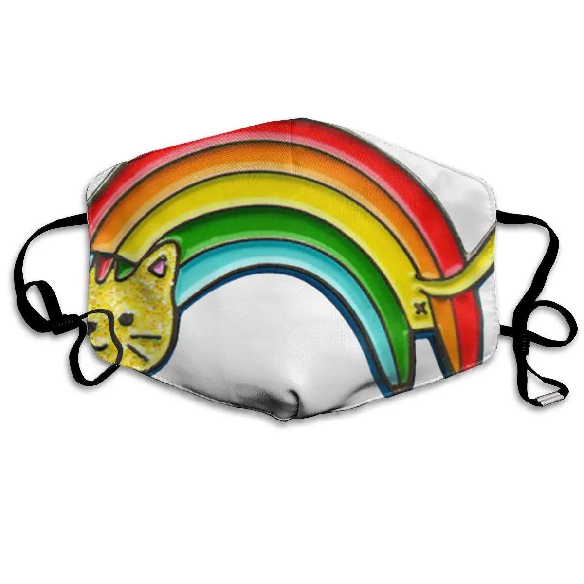 

Mouth Mask Rainbow Cat Print Masks - Breathable Adjustable Windproof Mouth-Muffle, Camping Running for Women and Men