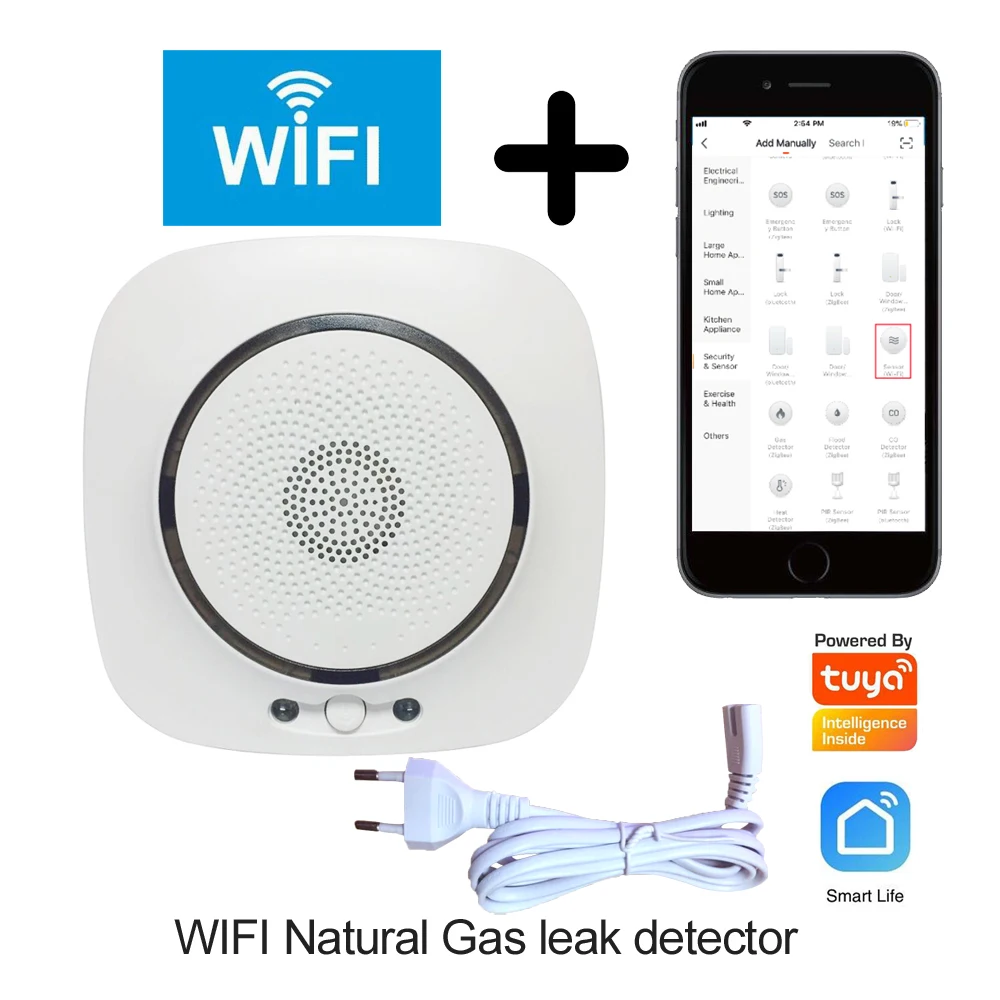 Детектор Утечки горючего газа smart life Tuya Wi Fi сетевой детектор утечки природного