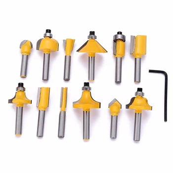 

Hot 12pcs Milling Cutter Router Bit Set 1/4" Shank Mill Woodworking Wood Cutters Tool for Floor Handmade Engraving Cutting