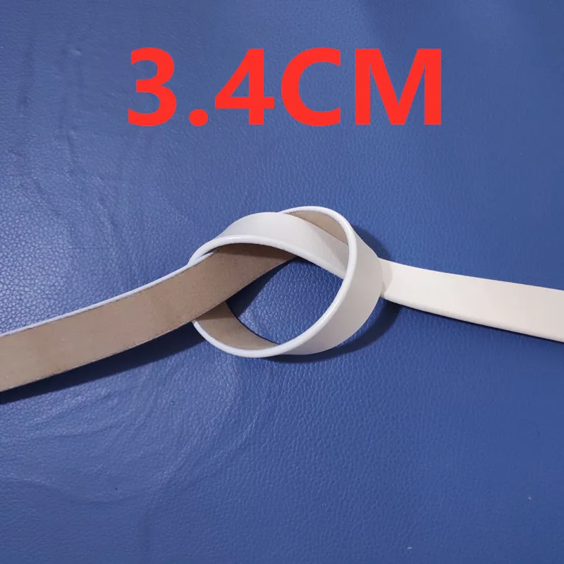 white 3.4cm Черный, белый, красный ремень, женский, мужской, высокое качество, ремень из натуральной кожи - Цвет: white 3.4cm