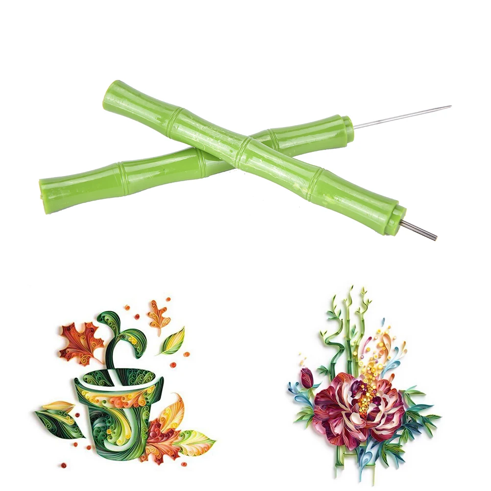 New 2pcs/Set Pen Quilling Paper Origami Plastic Needle Slotted Tools DIY Handcraft Handmade Paper Crafts Tool Accessories
