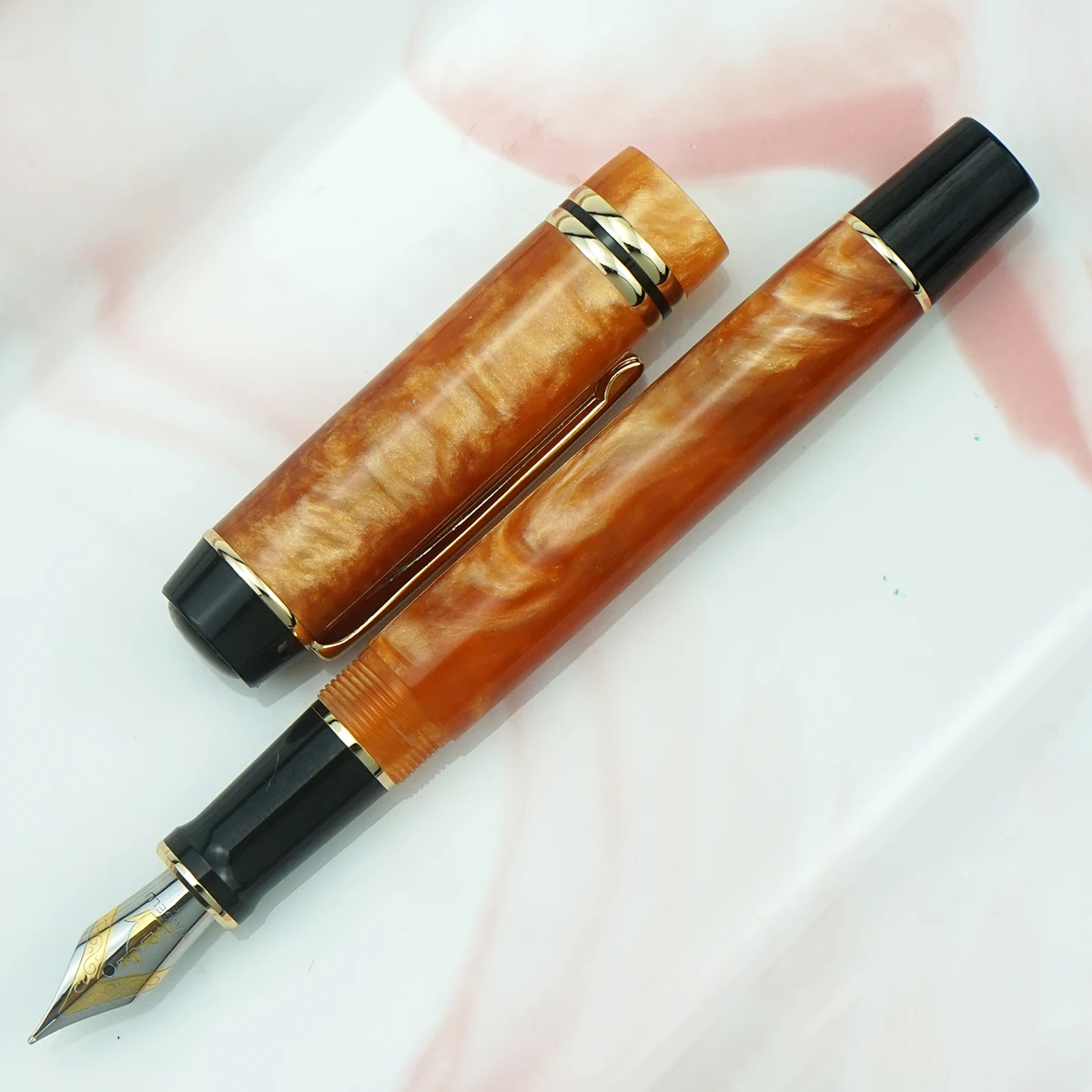 Kaigelu 316 Celluloid Fountain Pen, Beautiful Orange Color Iridium EF/F/M Nib Writing Ink Pen Office Business School Gift Pen new color kaigelu 316 fountain pen f nibbeautiful office of the original colours of writing out of print rose gold ink pen gift