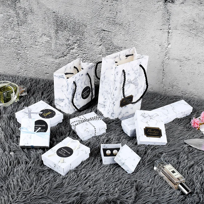 ornament rings necklace earrings stud jewelry box to marble gift box коробка упаковка gift bag boite dragees de mariage package