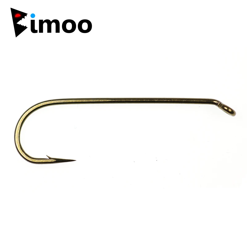 

Bimoo 20PCS Brass Color Strong 4XL 2XH Down Eyed Fresh Water Streamer Fly Fishing High Carbon Steel Barbed Hook Size #2 #4 #6 #8