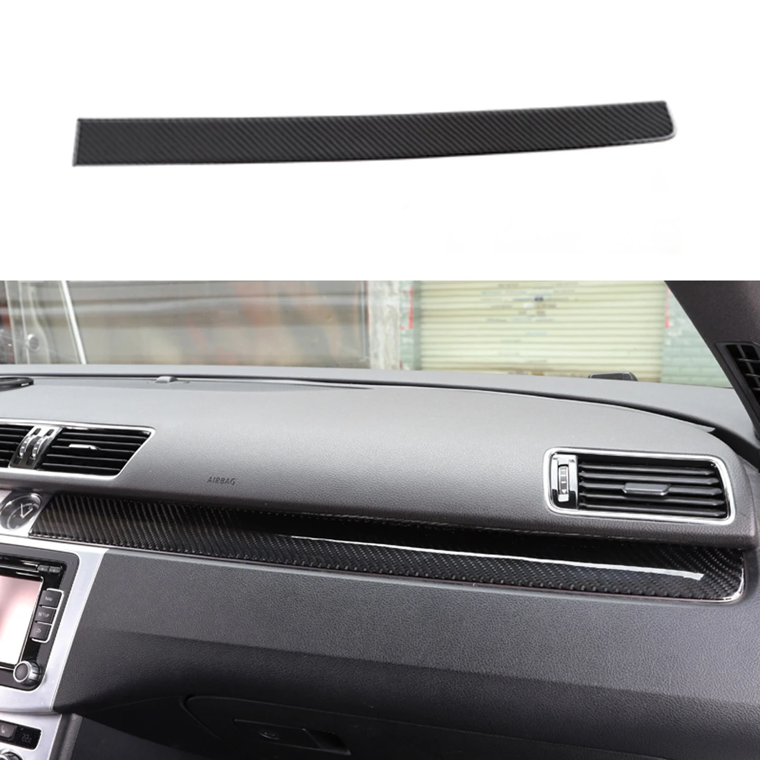 

Carbon fiber Dashboard decorative frame Cover Fit For Volkswagen CC 2013-2017 car stickers